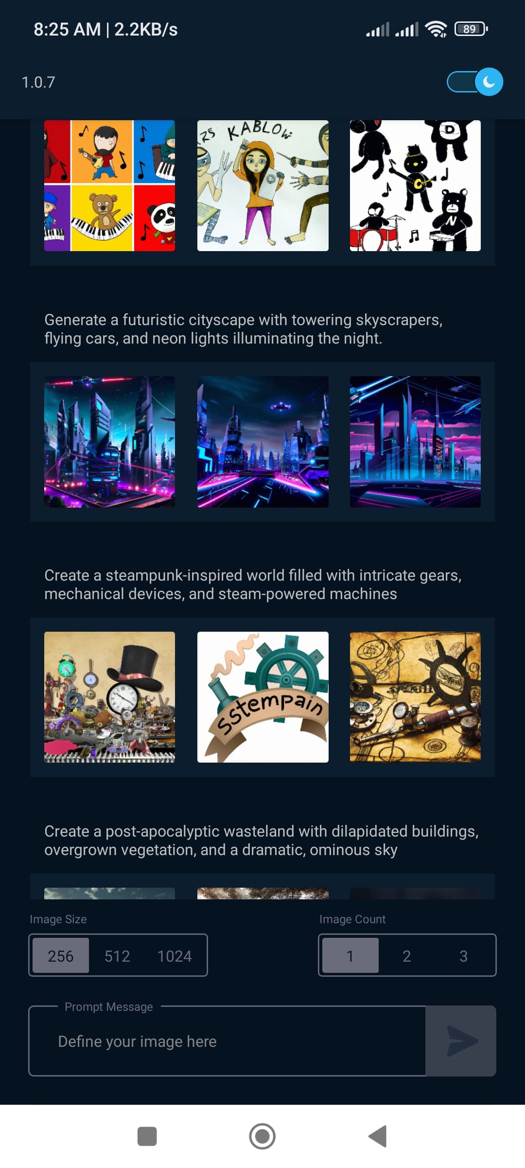 ImageQI is a mobile app designed to generate images based on user prompts. It has been integrated with the OpenAI API.