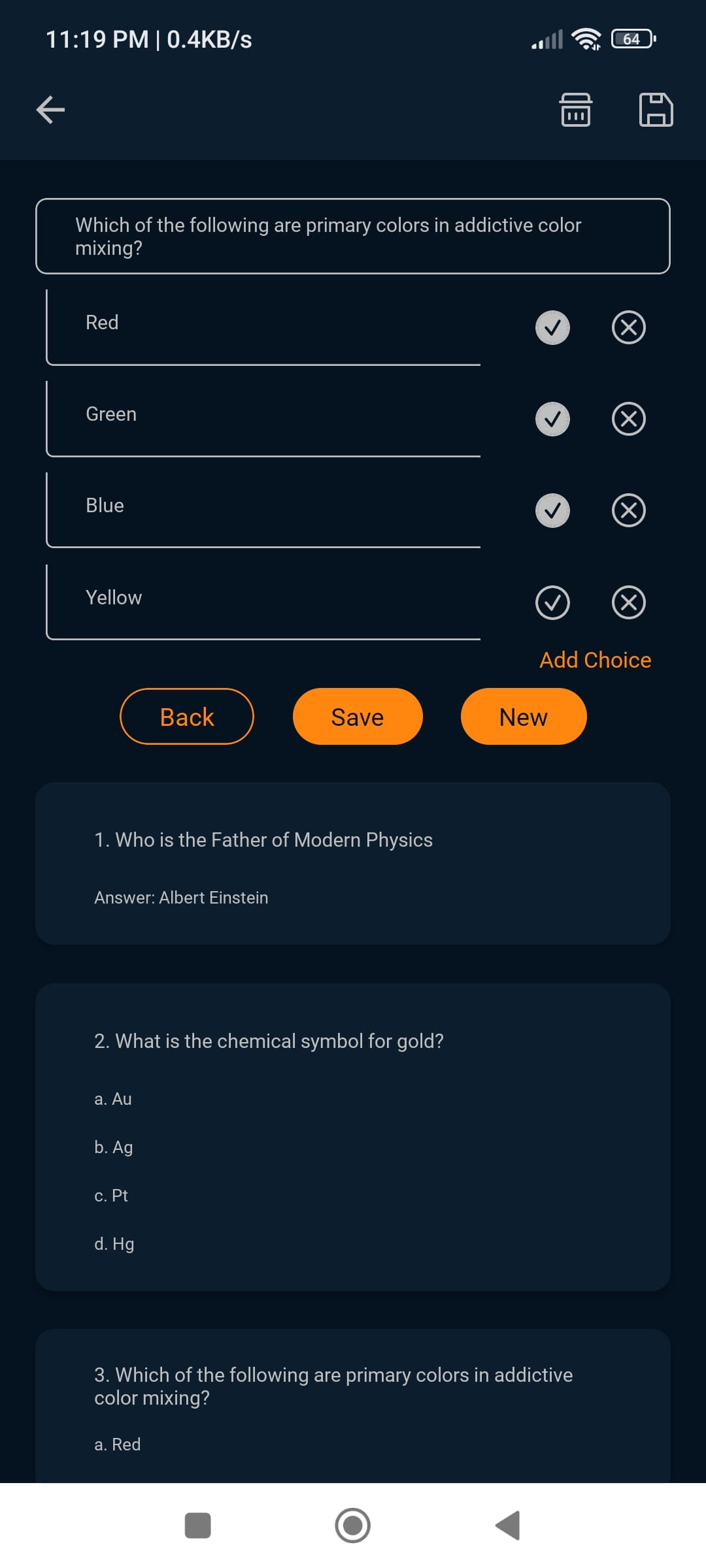 QuizMake is an app that allows users to create and answer questions, helping students and instructors manage quizzes and review materials.