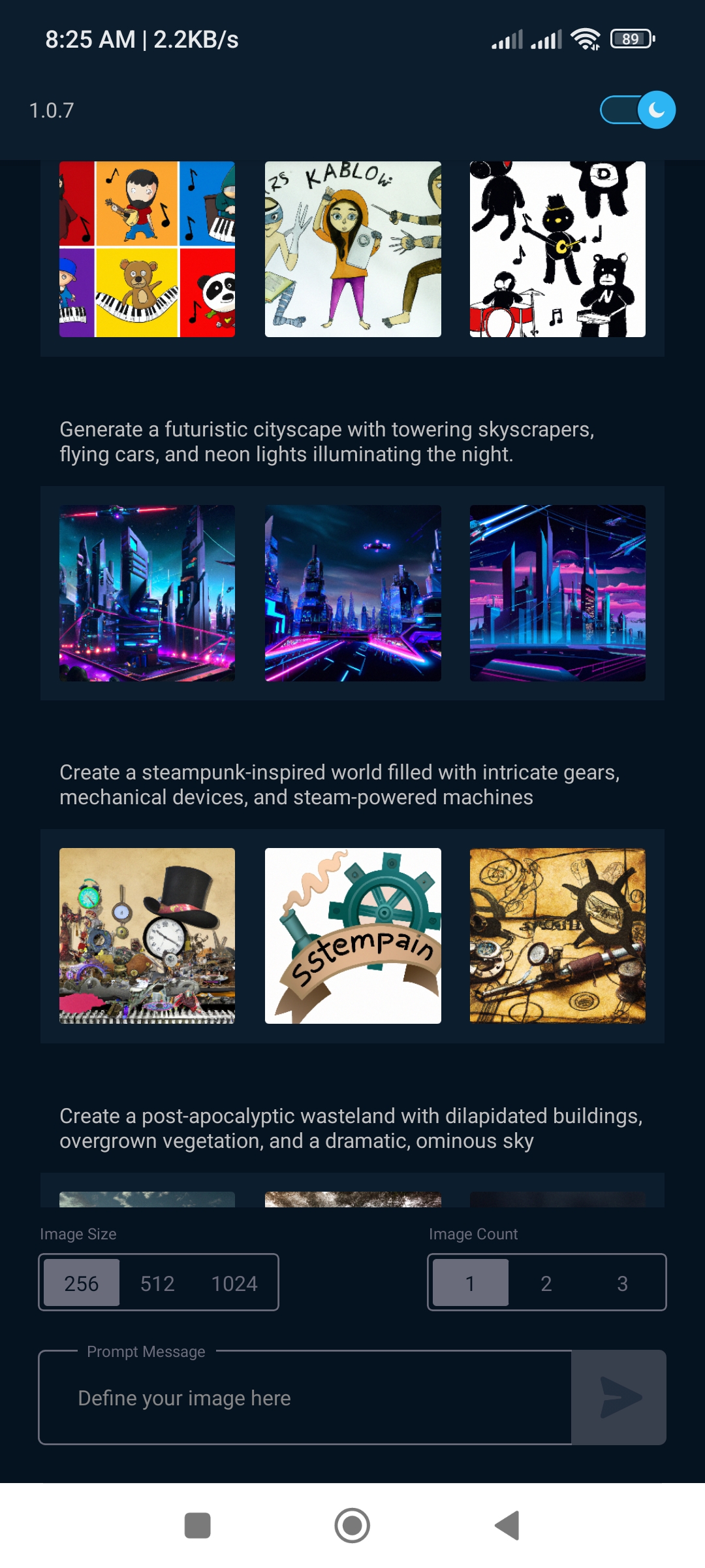 ImageQI is a mobile app designed to generate images based on user prompts. It has been integrated with the OpenAI API.