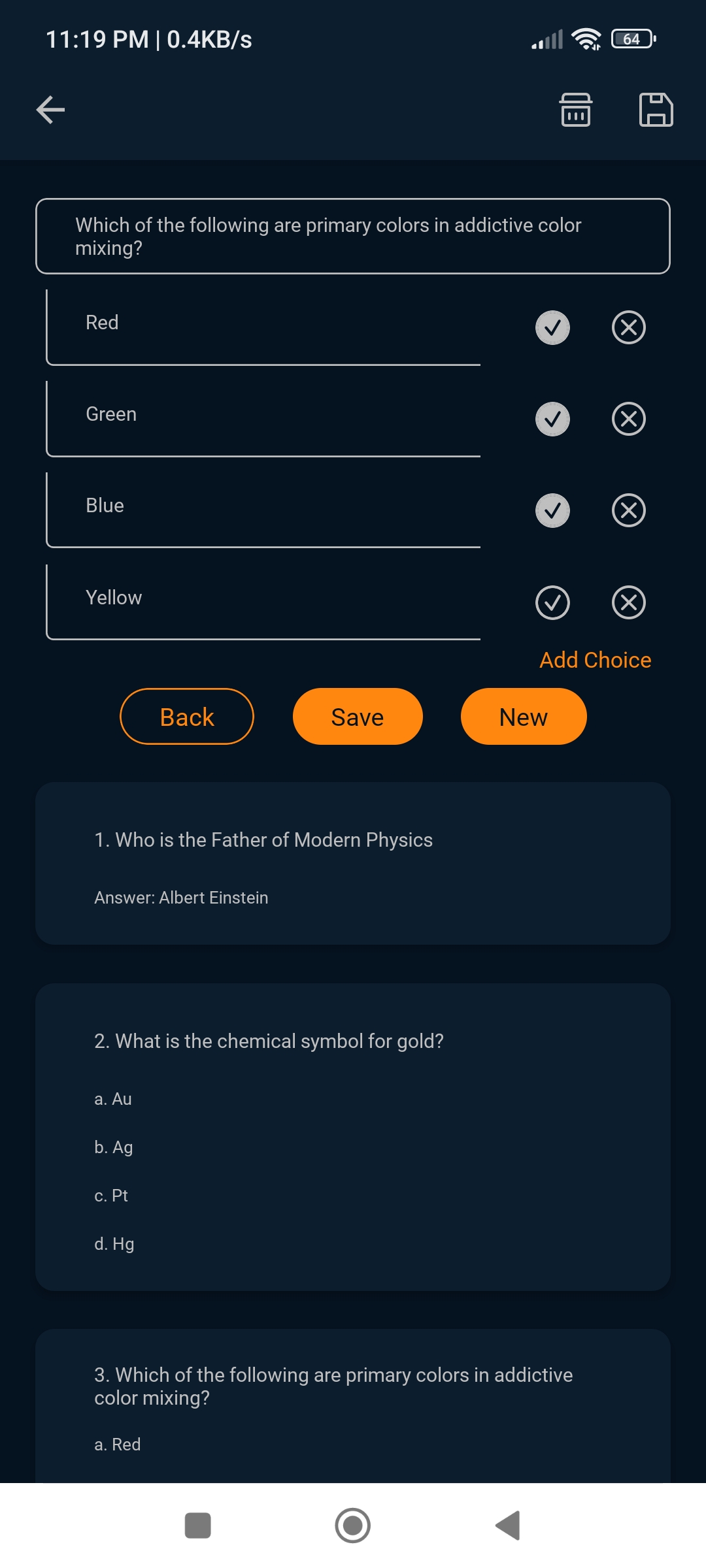 QuizMake is an app that allows users to create and answer questions, helping students and instructors manage quizzes and review materials.